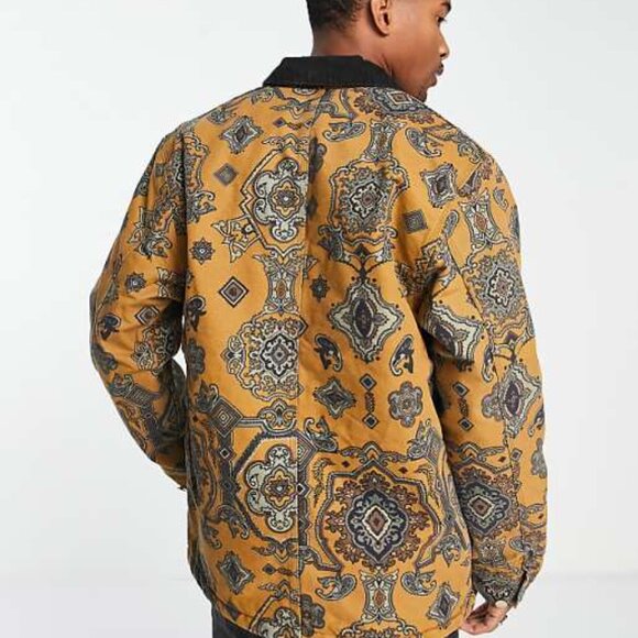 Carhartt Wip Paisley Tapestry Design Print Michigan Coat Jacket - Picture 9 of 12